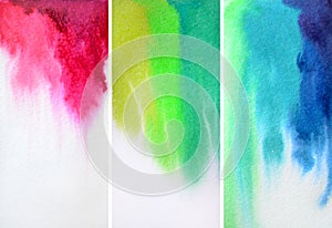 Three abstract aquarelle backgrounds