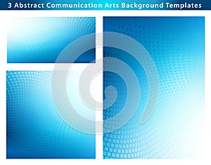 Three Abstract Blue dot wave background templates