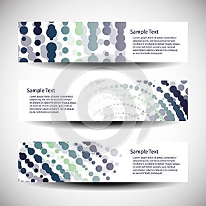 Three abstract header designs