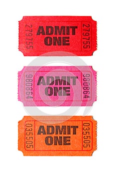 Three Admit One tickets