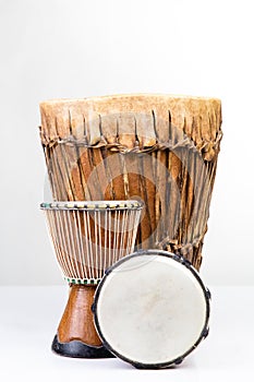 Three African Djembe drums