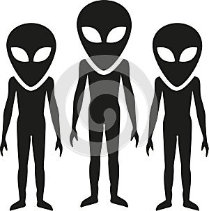 Three aliens extraterrestrials