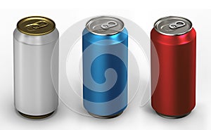 Three aluminum cans.