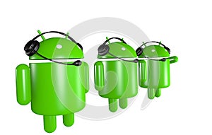 Three Android Robots Support