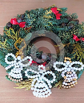 83. Three angels from white beads