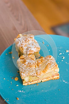 Three apple pie pieces