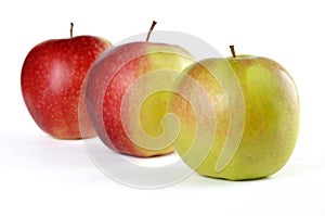 Three Apples From Green to Red