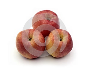 Three Apples White Background Food Fruits Red Yellow Still Life Apple