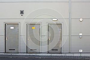 Three armor doors