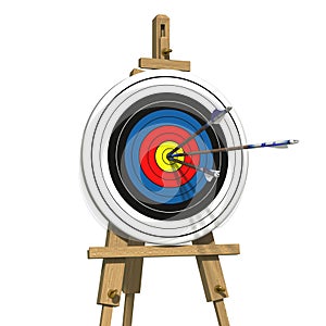 Three arrows on an archery target