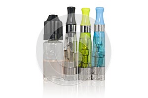 Three atomizers with a liquid