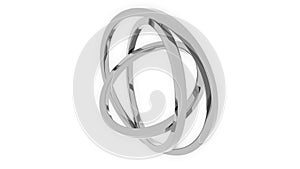 Three-axis gimbal made of silver rings. Balance, mechanical precision or free motion concepts. 3D rendering photo