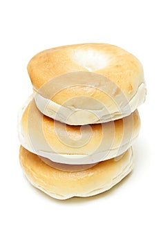 Three bagels isolated