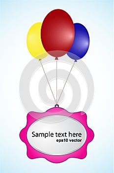 Three baloons with label