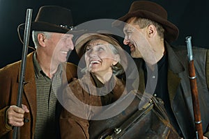 Three bandits with guns