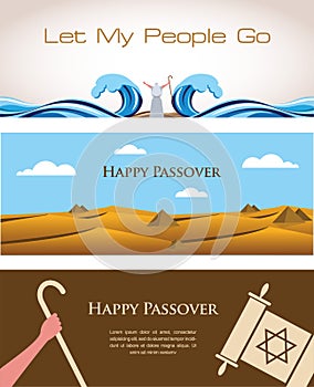 Three Banners of Passover Jewish Holiday photo