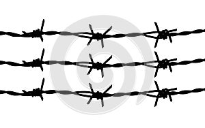 Three barbed wire silhouette