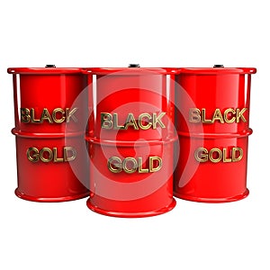 Three barrels of oil 3d