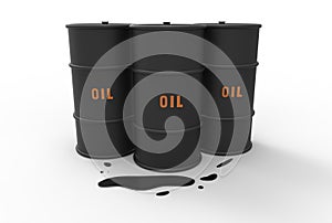 Three barrels of spilled oil