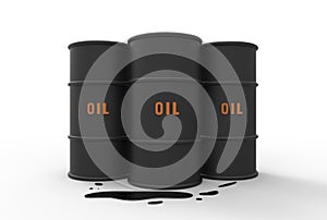 Three barrels of spilled oil