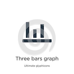 Three bars graph icon vector. Trendy flat three bars graph icon from ultimate glyphicons collection isolated on white background.