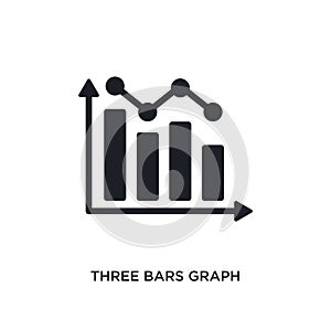 three bars graph isolated icon. simple element illustration from ultimate glyphicons concept icons. three bars graph editable logo photo
