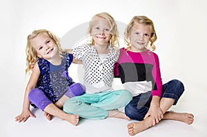 Three Beautiful Little Girls Portrait