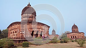 Three beautiful old temples at Vishnupur