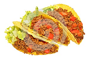 Three Beef Filled Tacos
