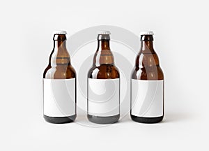 Three beer bottles