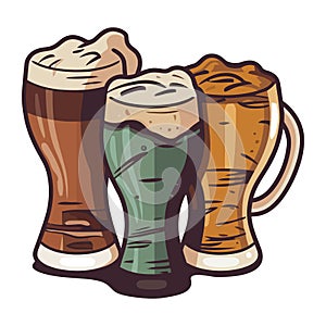 three beers drinks icons