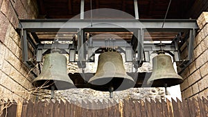 Bells at Church of Holy Trinity in Mosovce, Turiec Region, Slovakia
