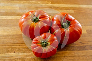 Three big Beefsteak tomatoes