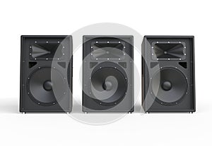 Three big concert speakers