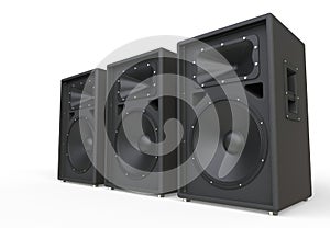 Three big concert speakers