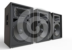 Three big loudspeakers