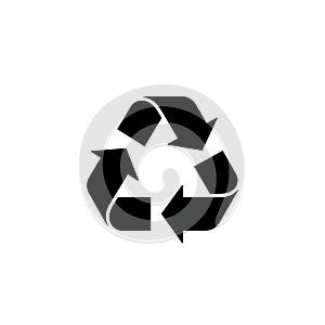 Three black arrows form a continuous loop, creating a recycling symbol against a white