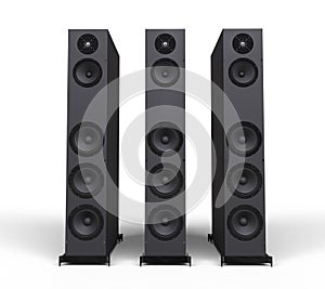 Three Black Speakers