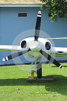 Three-bladed old aircraft propeller photo