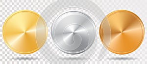 three blank coins