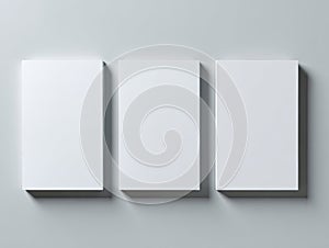 Blank Book Covers Mockup on Gray Background