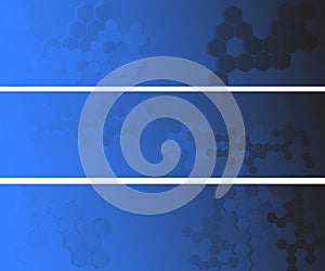 Three blue abstract banner