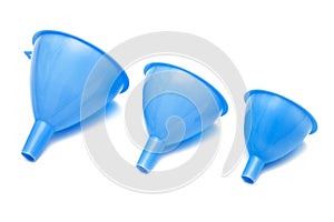 Three blue funnel