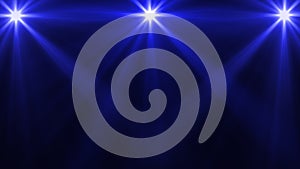 Three Blue Glowing Lights With Light Rays