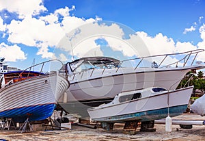 Three Boats in Dry Dock