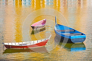 Three Boats in Harbor