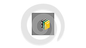 Three books of encyclopedia icon animation