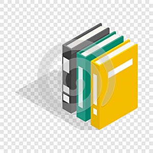 Three books of encyclopedia isometric icon