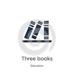 Three books icon vector. Trendy flat three books icon from education collection isolated on white background. Vector illustration