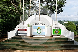 Three Borders Landmark. Puerto Iguazu - Argentina photo